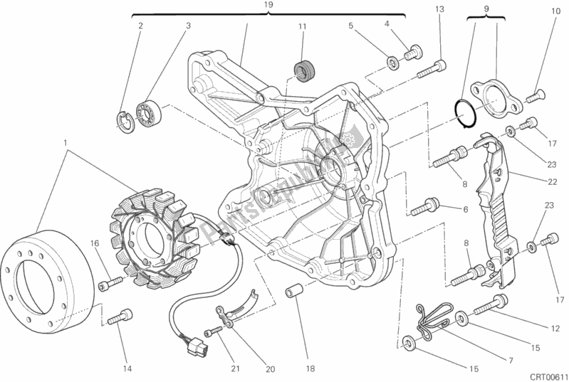 All parts for the Generator of the Ducati Monster 659 Australia 2012